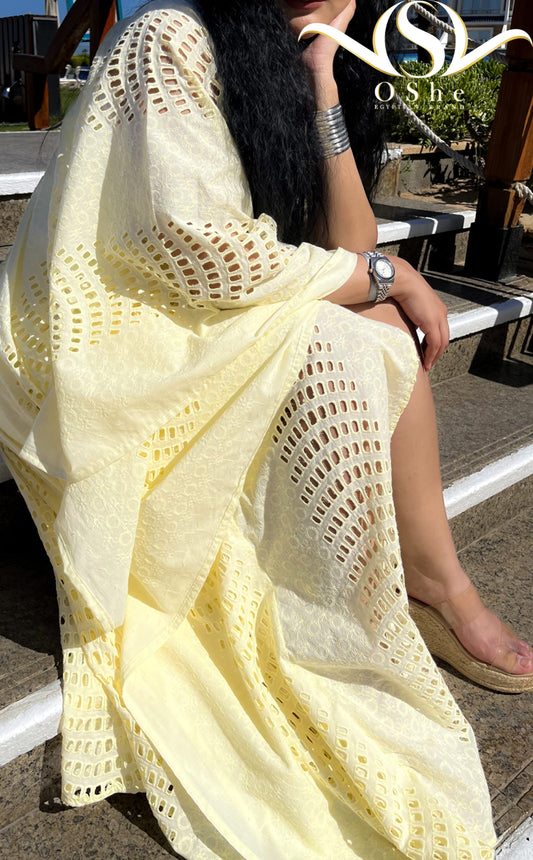 Yellow Schiffli Cardigan