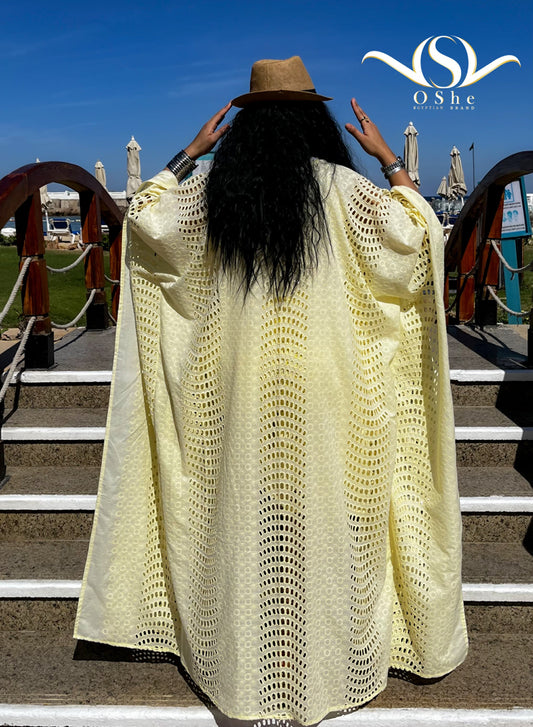 Yellow Schiffli Cardigan